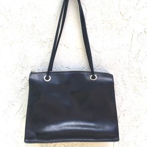 Franklin Covey leather tote purse laptop bag black